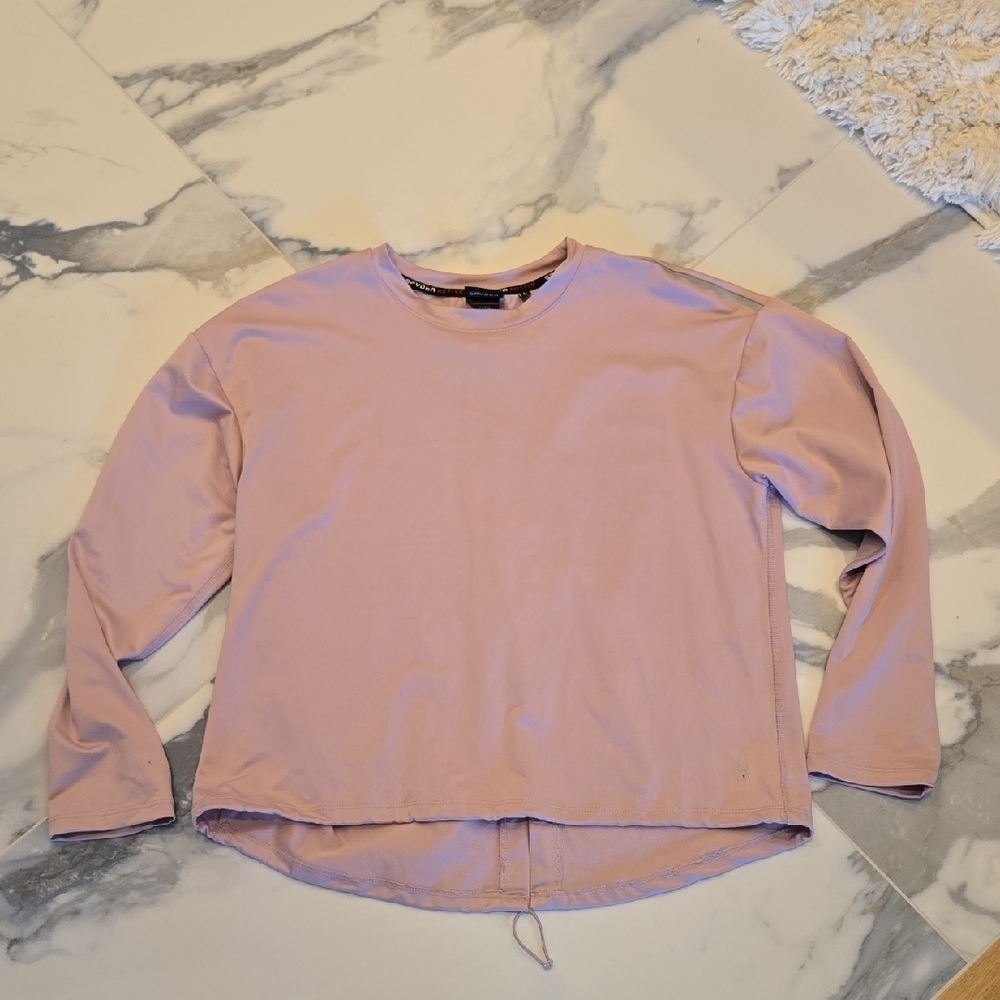 Spyder Activewear Dusty Rose Top, Size L, Reflective Details, VGUC